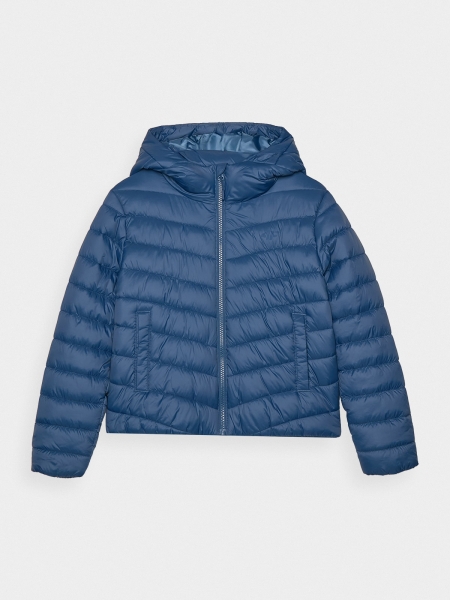 Casaco de penas de enchimento sintético para rapaz - denim 4FJWAW24TDJAM460 azul-marinho - 4FJWAW24TDJAM460-32S