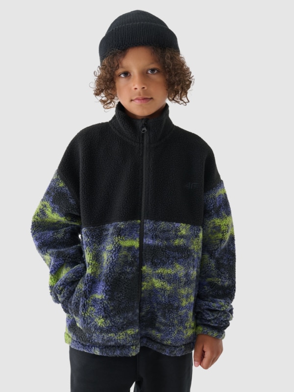Casaco Polar para Rapaz com Gola Subida - Preto - 4FJWAW24TFLEM246