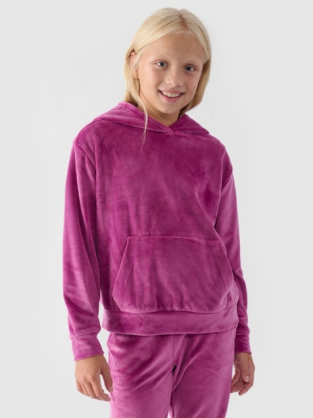Sweatshirt de Veludo para Rapariga - Cor-de-Rosa - 4FJWAW24TSWSF1216                              