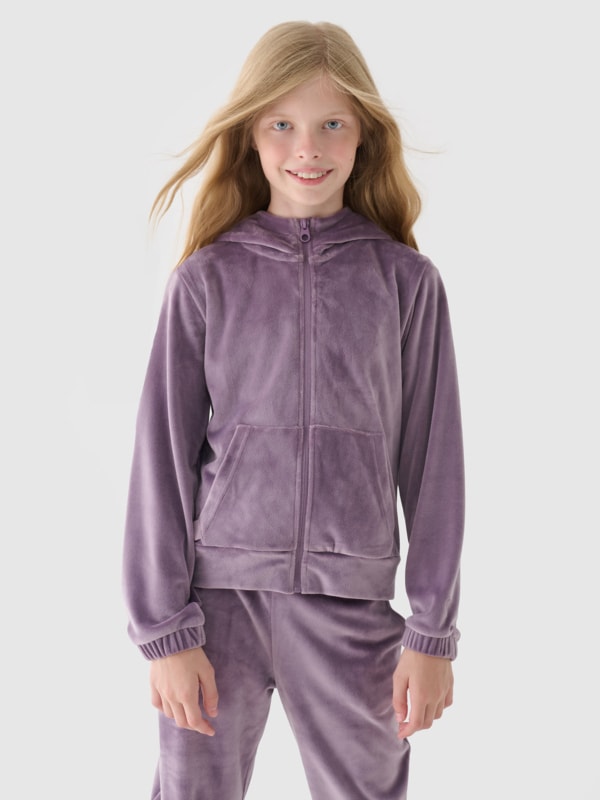 Casaco de Veludo para Rapariga - Roxo/Violeta - 4FJWAW24TSWSF1217                               