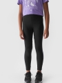 Leggings de malha para rapariga - preto 4FJWAW24TTIGF172 preto - 4FJWAW24TTIGF172-20S