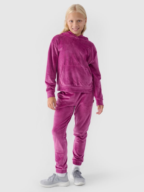 Calças Fato de Treino de Veludo para Menina - Cor-de-Rosa - 4FJWAW24TTROF753