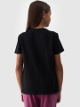 T-shirt de menina com estampado - preto 4FJWAW24TTSHF1545 preto - 4FJWAW24TTSHF1545-20S