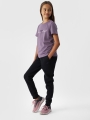 T-shirt de menina com estampado - roxo 4FJWAW24TTSHF1545 violeta - 4FJWAW24TTSHF1545-51S