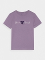 T-shirt de menina com estampado - roxo 4FJWAW24TTSHF1545 violeta - 4FJWAW24TTSHF1545-51S