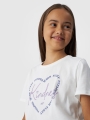 T-shirt de menina com estampado - off-white 4FJWAW24TTSHF1547 Branco - 4FJWAW24TTSHF1547-11S