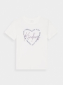 T-shirt de menina com estampado - off-white 4FJWAW24TTSHF1547 Branco - 4FJWAW24TTSHF1547-11S