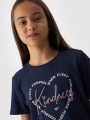 T-shirt de menina com estampado - azul marinho 4FJWAW24TTSHF1547 azul marinho - 4FJWAW24TTSHF1547-31S