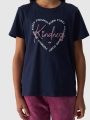 T-shirt de menina com estampado - azul marinho 4FJWAW24TTSHF1547 azul marinho - 4FJWAW24TTSHF1547-31S