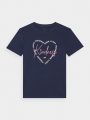 T-shirt de menina com estampado - azul marinho 4FJWAW24TTSHF1547 azul marinho - 4FJWAW24TTSHF1547-31S