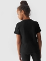 T-shirt de menina com estampado - preto 4FJWAW24TTSHF1548 preto - 4FJWAW24TTSHF1548-20S