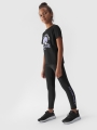 T-shirt de menina com estampado - preto 4FJWAW24TTSHF1548 preto - 4FJWAW24TTSHF1548-20S