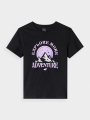 T-shirt de menina com estampado - preto 4FJWAW24TTSHF1548 preto - 4FJWAW24TTSHF1548-20S