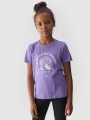 T-shirt de menina com estampado - roxo 4FJWAW24TTSHF1548 violeta - 4FJWAW24TTSHF1548-51S