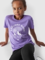 T-shirt de menina com estampado - roxo 4FJWAW24TTSHF1548 violeta - 4FJWAW24TTSHF1548-51S