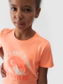 T-shirt de menina com estampado - salmão 4FJWAW24TTSHF1548 laranja - 4FJWAW24TTSHF1548-64N