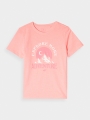 T-shirt de menina com estampado - salmão 4FJWAW24TTSHF1548 laranja - 4FJWAW24TTSHF1548-64N