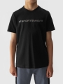 T-shirt normal de rapaz com estampado - preto 4FJWAW24TTSHM1552 preto - 4FJWAW24TTSHM1552-20S