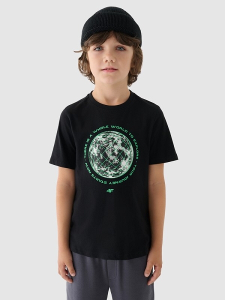 T-shirt para Rapaz - Preto - 4FJWAW24TTSHM1555       