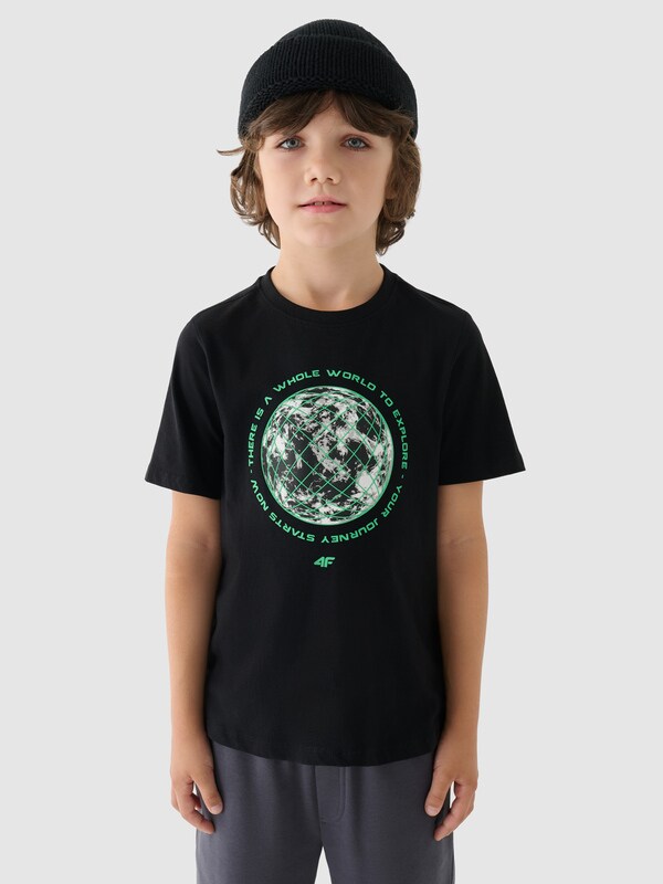 T-shirt para Rapaz - Preto - 4FJWAW24TTSHM1555       