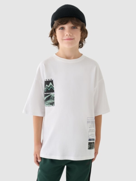 T-shirt para Rapaz - Branco - 4FJWAW24TTSHM1557        