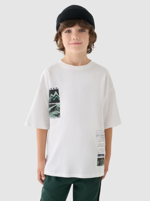 T-shirt para Rapaz - Branco - 4FJWAW24TTSHM1557        