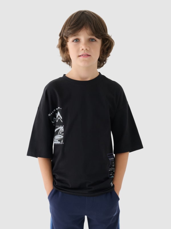 T-shirt para Rapaz - Preto - 4FJWAW24TTSHM1557        