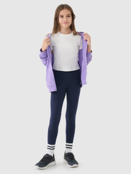 Leggings de malha para rapariga - azul marinho 4FJWMM00TTIGF220 azul marinho