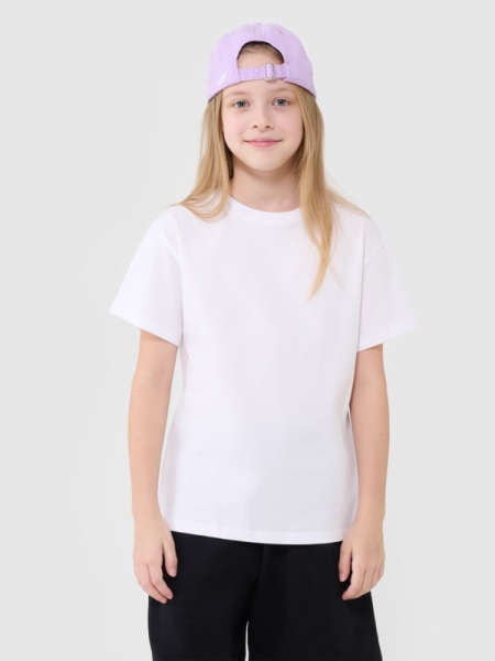 T-shirt lisa de menina - branca 4FJWMM00TTSHF2332 Branco