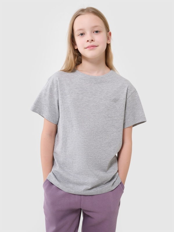 T-shirt lisa para rapariga - cinzenta 4FJWMM00TTSHF2332 cinzenta
