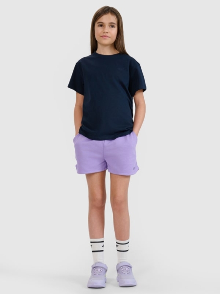 T-shirt lisa de menina - azul marinho 4FJWMM00TTSHF2332 azul marinho