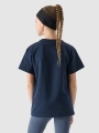 T-shirt lisa de menina - azul marinho 4FJWMM00TTSHF2332 azul marinho
