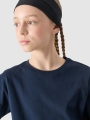 T-shirt lisa de menina - azul marinho 4FJWMM00TTSHF2332 azul marinho