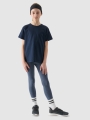T-shirt lisa de menina - azul marinho 4FJWMM00TTSHF2332 azul marinho