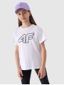 T-shirt oversized com estampado para rapariga - branco 4FJWMM00TTSHF2333 Branco