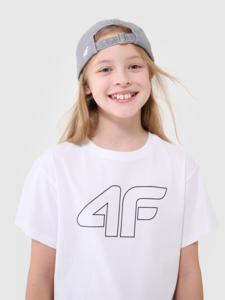 T-shirt oversized com estampado para rapariga - branco 4FJWMM00TTSHF2333 Branco