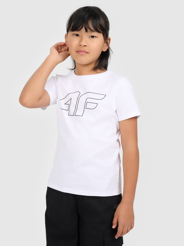T-shirt Oversize para Rapariga - Branco - 4FJWMM00TTSHF2333                                                        