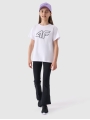 T-shirt oversized com estampado para rapariga - branco 4FJWMM00TTSHF2333 Branco