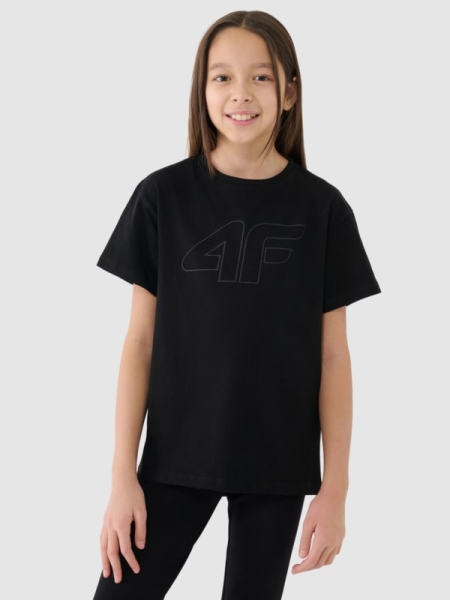 T-shirt oversized com estampado para rapariga - preto 4FJWMM00TTSHF2333 preto