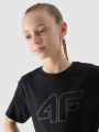 T-shirt oversized com estampado para rapariga - preto 4FJWMM00TTSHF2333 preto