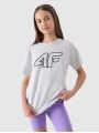 T-shirt oversized com estampado para rapariga - cinzento 4FJWMM00TTSHF2333 cinzento