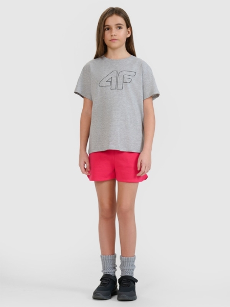 T-shirt oversized com estampado para rapariga - cinzento 4FJWMM00TTSHF2333 cinzento