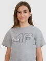 T-shirt oversized com estampado para rapariga - cinzento 4FJWMM00TTSHF2333 cinzento