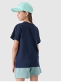 T-shirt oversized com estampado para rapariga - azul marinho 4FJWMM00TTSHF2333 azul marinho