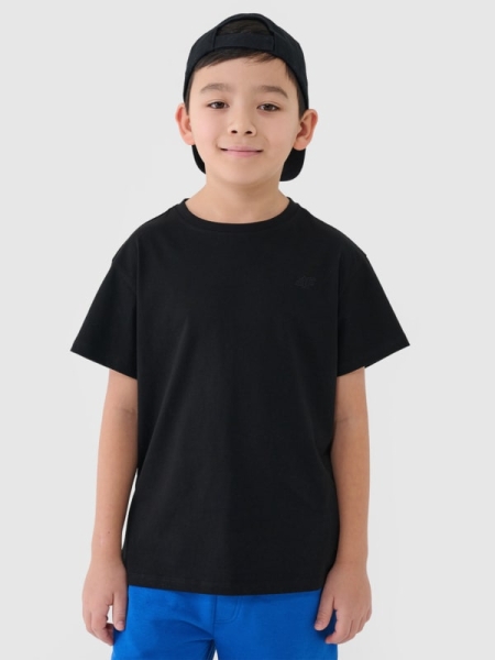 T-shirt simples para rapaz - Preto 4FJWMM00TTSHM2330 preto