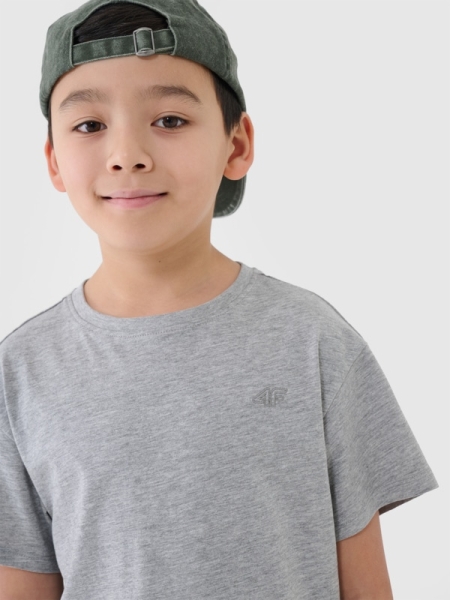 T-shirt simples para rapaz - Cinzento 4FJWMM00TTSHM2330 cinzento