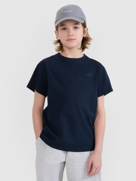 T-shirt lisa para rapaz - azul marinho 4FJWMM00TTSHM2330 azul marinho