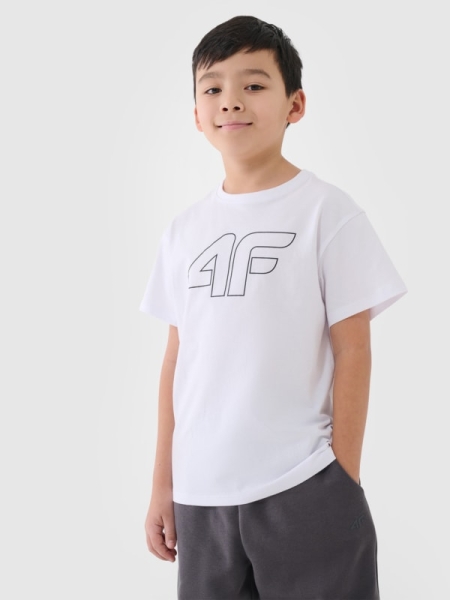 T-shirt estampada para rapaz - Branco 4FJWMM00TTSHM2331 Branco