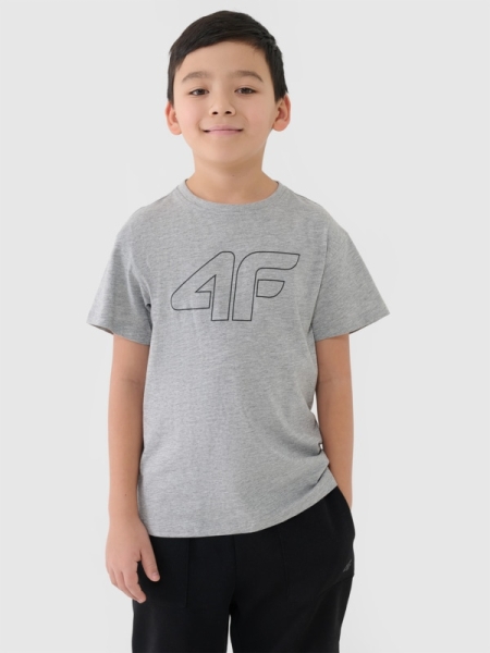 T-shirt estampada para rapaz - cinzento 4FJWMM00TTSHM2331 cinzento