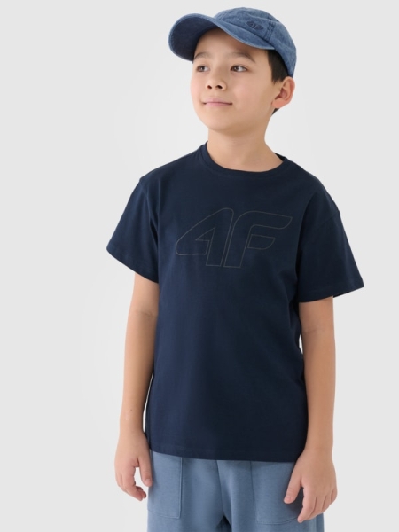 T-shirt estampada para rapaz - azul marinho 4FJWMM00TTSHM2331 azul marinho